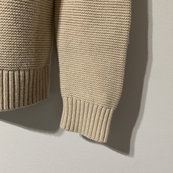 J. Crew Factory Sweater Womens Size L Large Beige Classic Turtleneck Knit AF728 - Picture 4 of 14